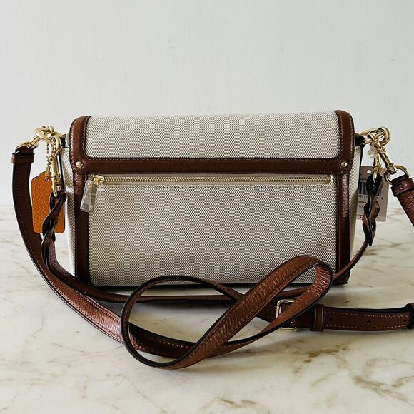 COACH Natural Sunbeam Multi Leather Canvas Mix Jade Shoulder Bag - Picture 5 of 11